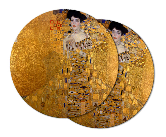 Gustav Klimt Adele Bloch Bauer Placemat With Tactile Basket Texture On Top Turned Edge