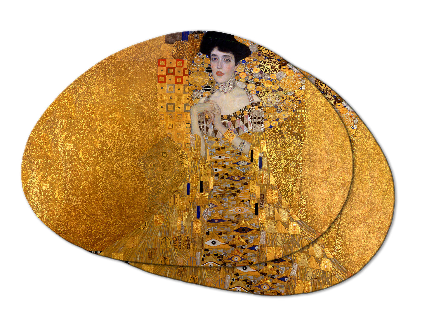 Gustav Klimt Adele Bloch Bauer Placemat With Tactile Basket Texture On Top Turned Edge