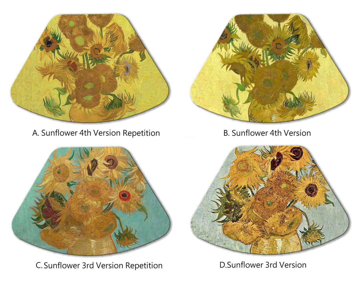 Van Gogh Sunflower Placemats For Round Tables Tactile Basket Textured Turned Hem Edge , Waterproof Sturdy, Flexible.
