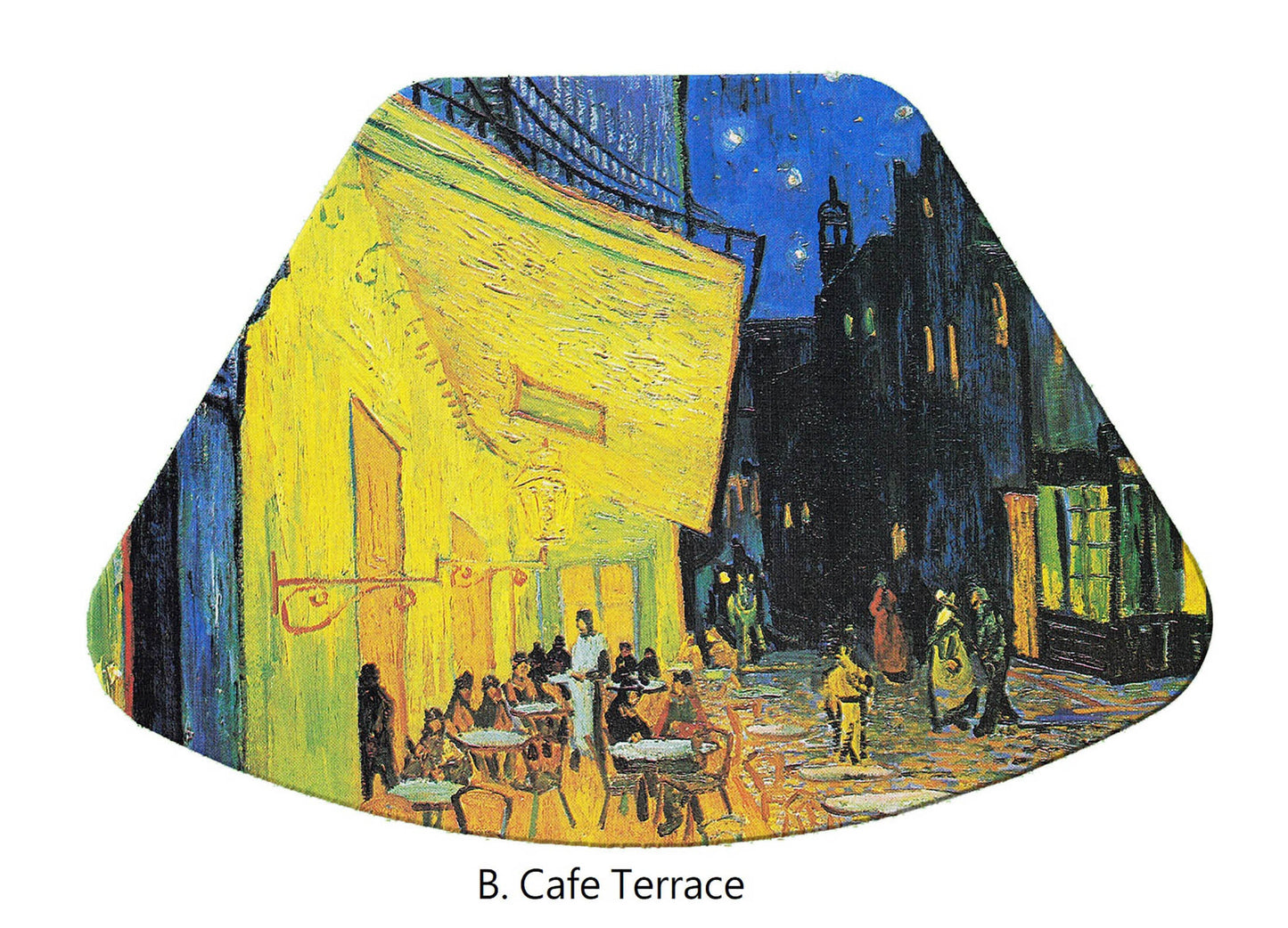 Van Gogh Wedge Placemats For Round Tables Tactile Basket Texture Hemmed Edge , Waterproof Sturdy, Flexible.