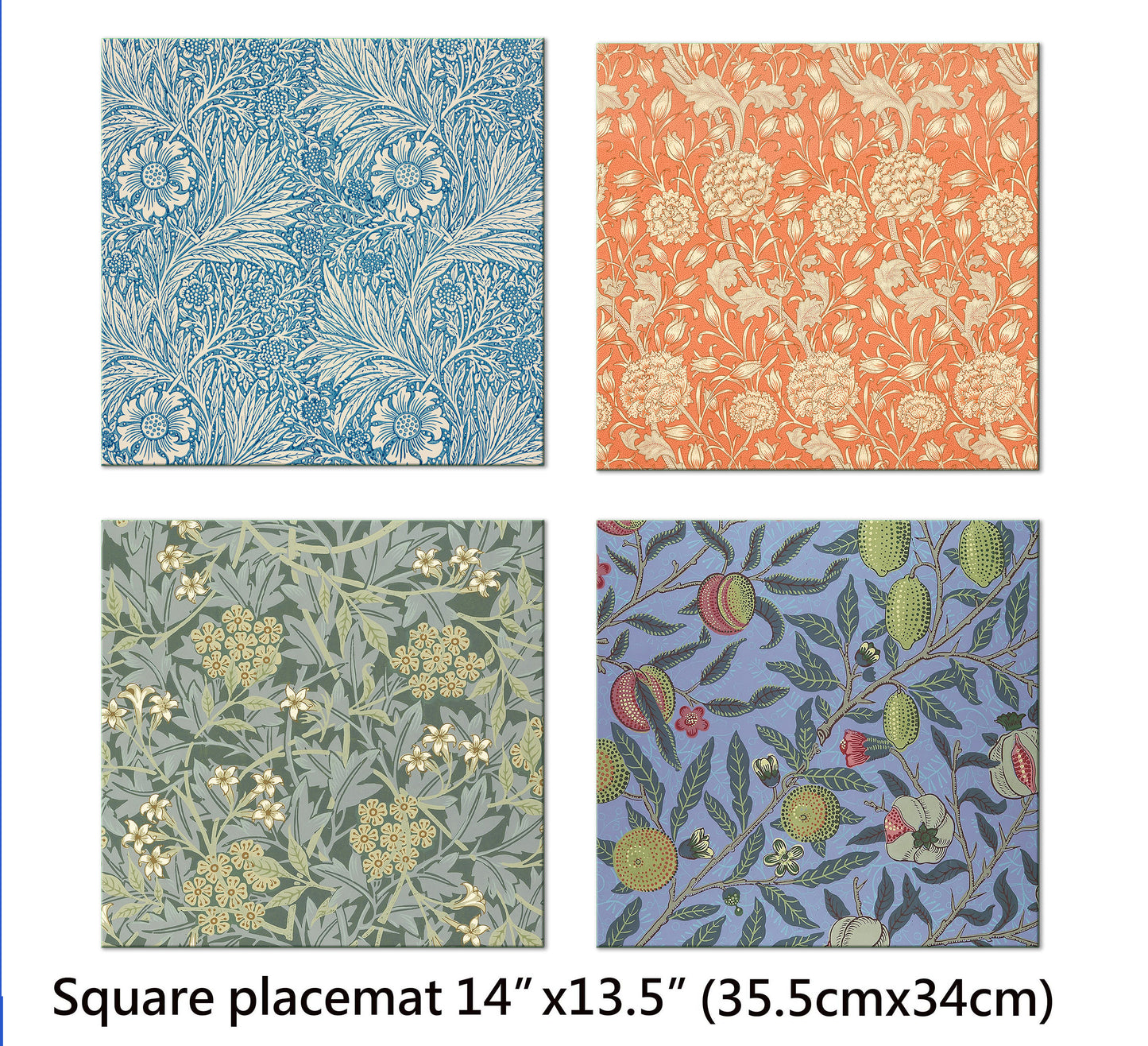 William Morris Placemat Set of 2 Tactile Basket Texture On Top Turned Edges