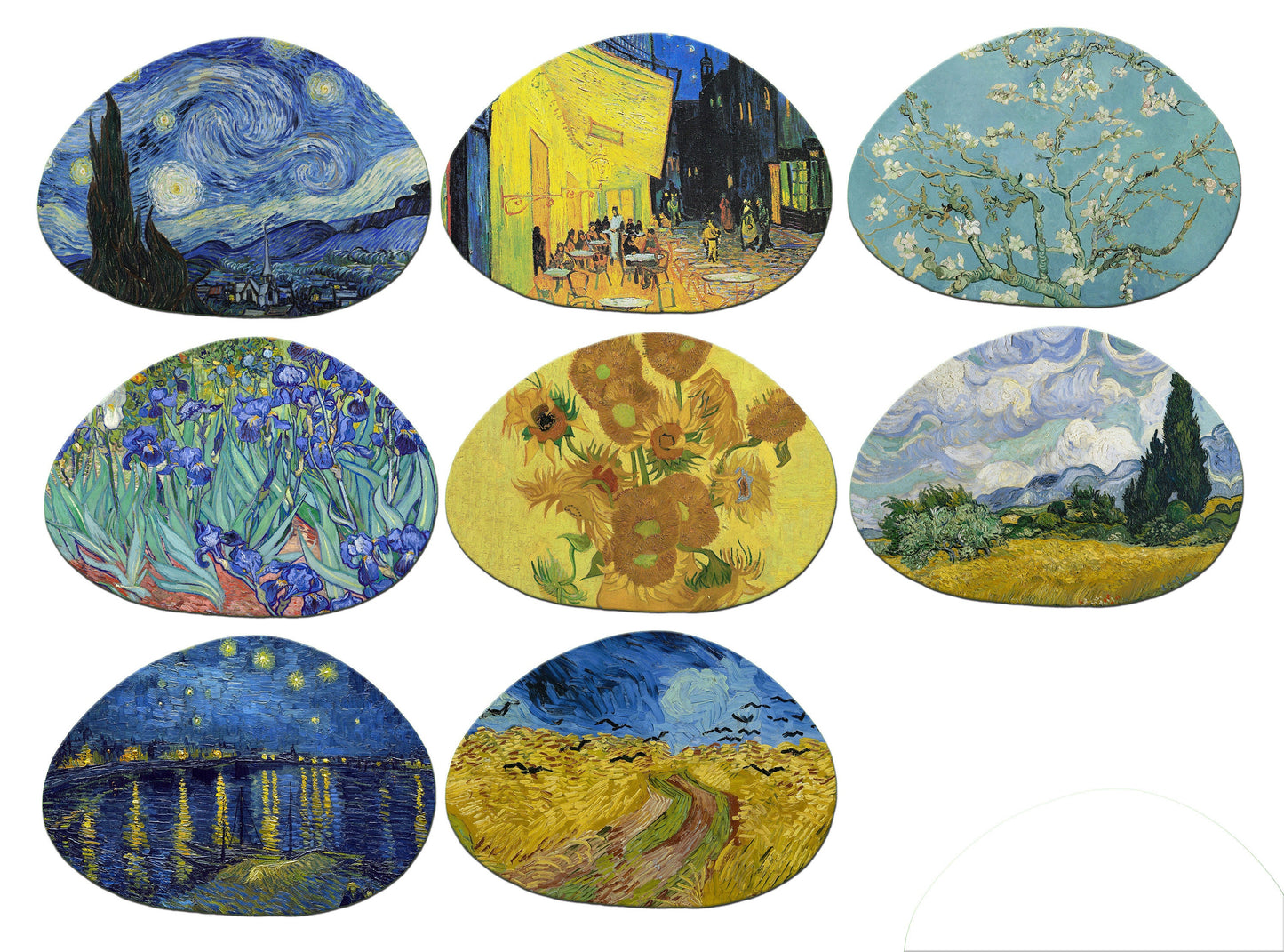 Fine Art Placemats Van Gogh Paintings Tactile Basket Texture Turned Hem Edges , Waterproof Non slip Wipe Clean Sturdy, Flexible.