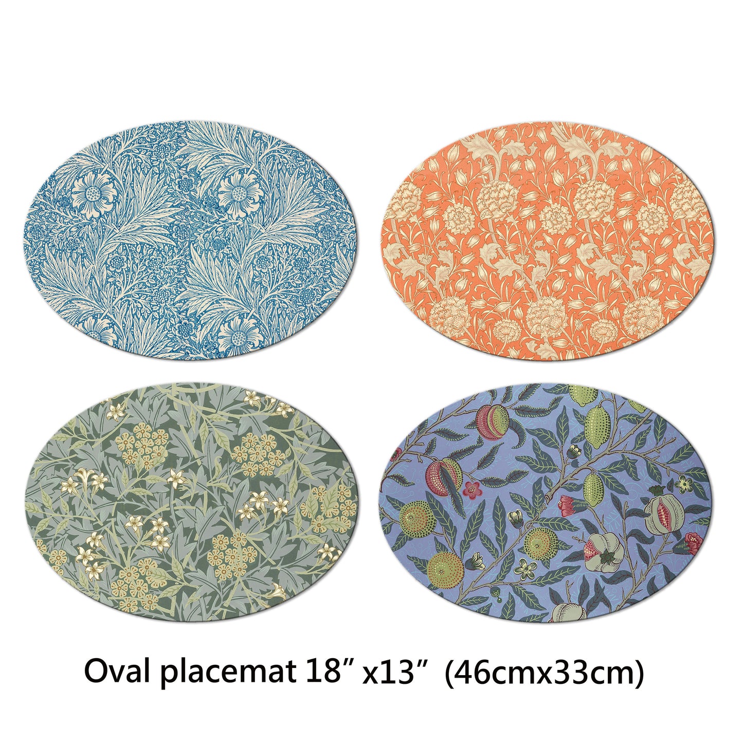 William Morris Placemat Set of 2 Tactile Basket Texture On Top Turned Edges