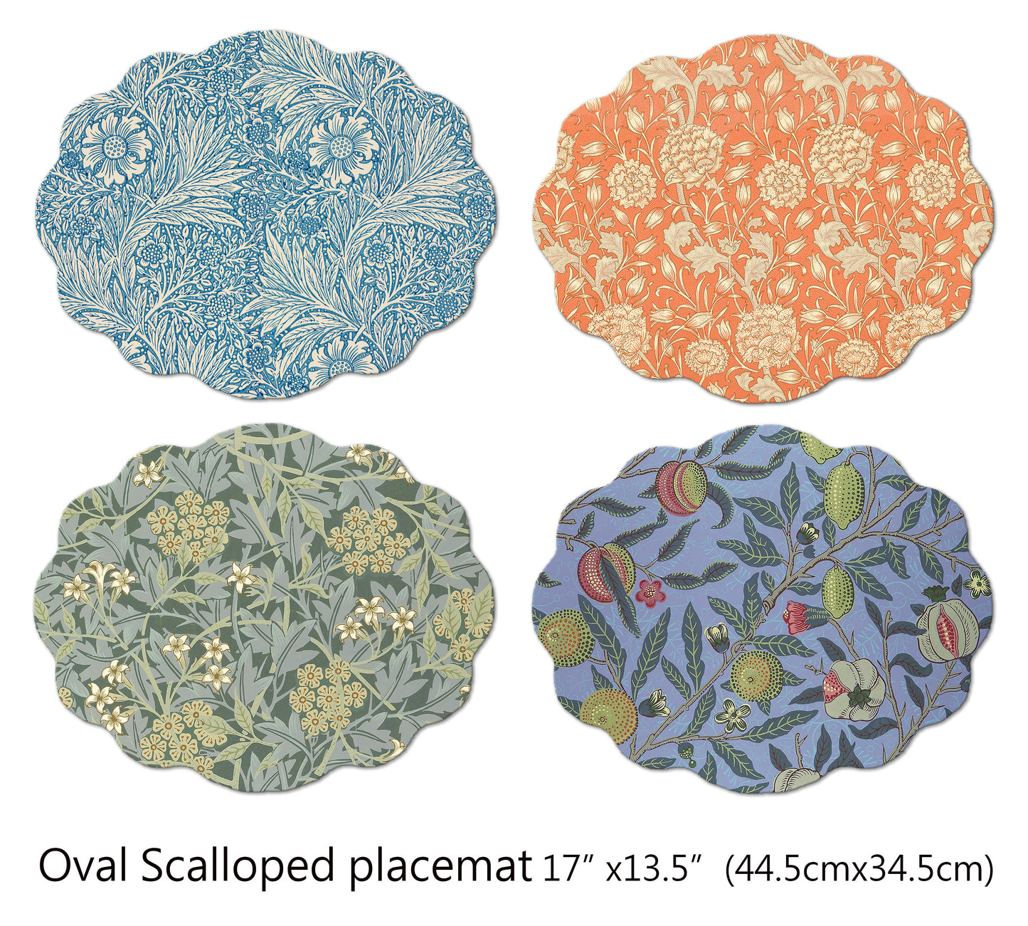 William Morris Placemat Set of 2 Tactile Basket Texture On Top Turned Edges