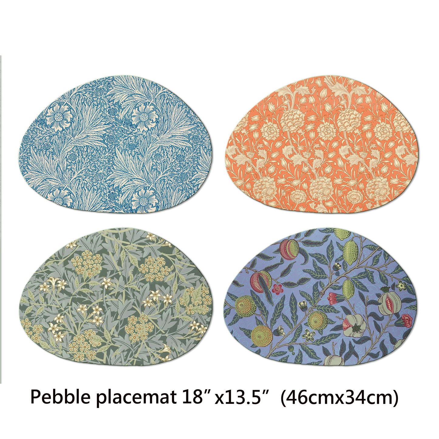 William Morris Placemat Set of 2 Tactile Basket Texture On Top Turned Edges