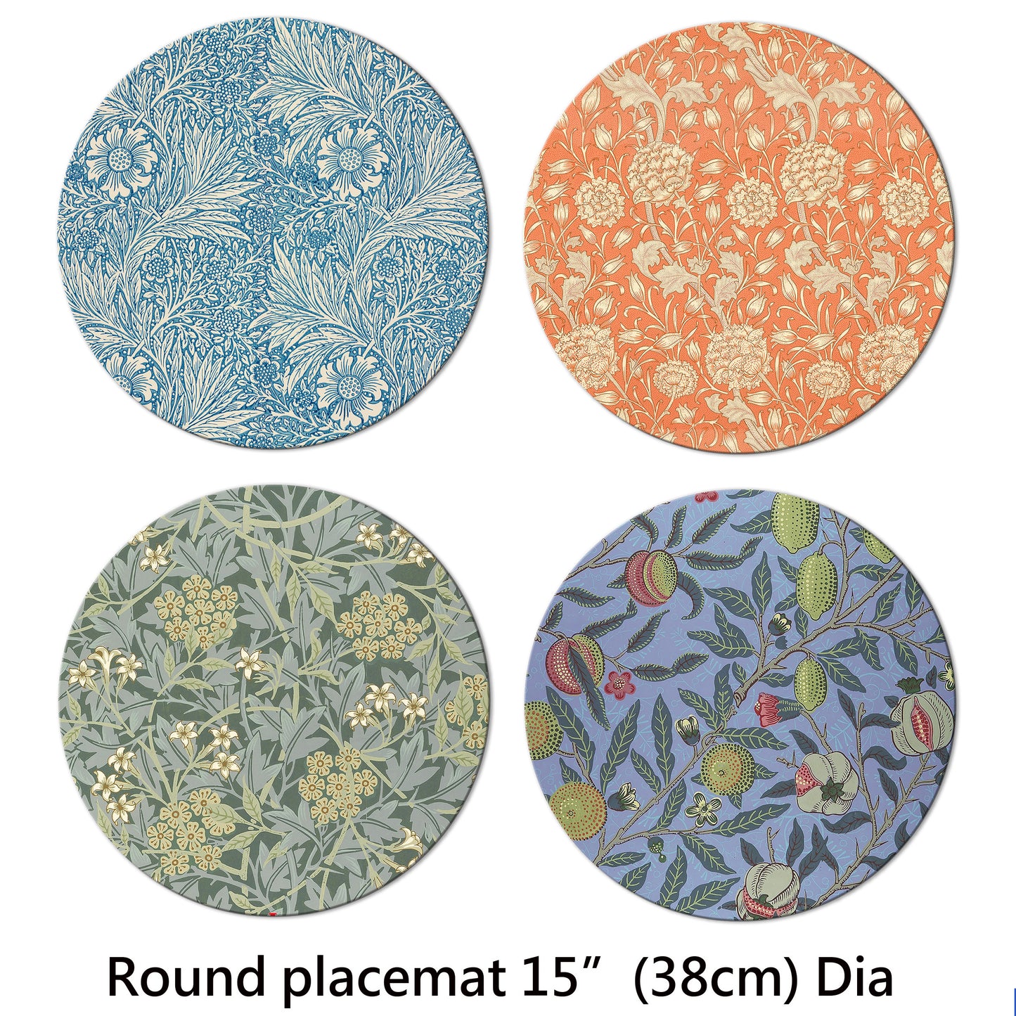 William Morris Placemat Set of 2 Tactile Basket Texture On Top Turned Edges