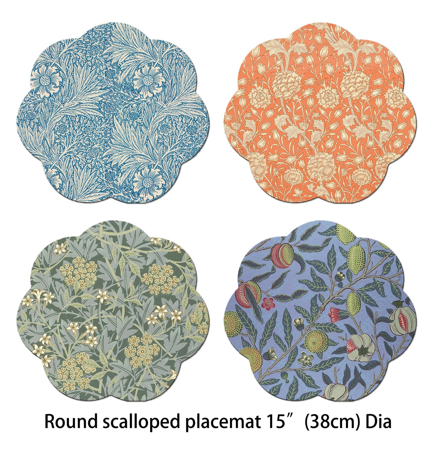 William Morris Placemat Set of 2 Tactile Basket Texture On Top Turned Edges