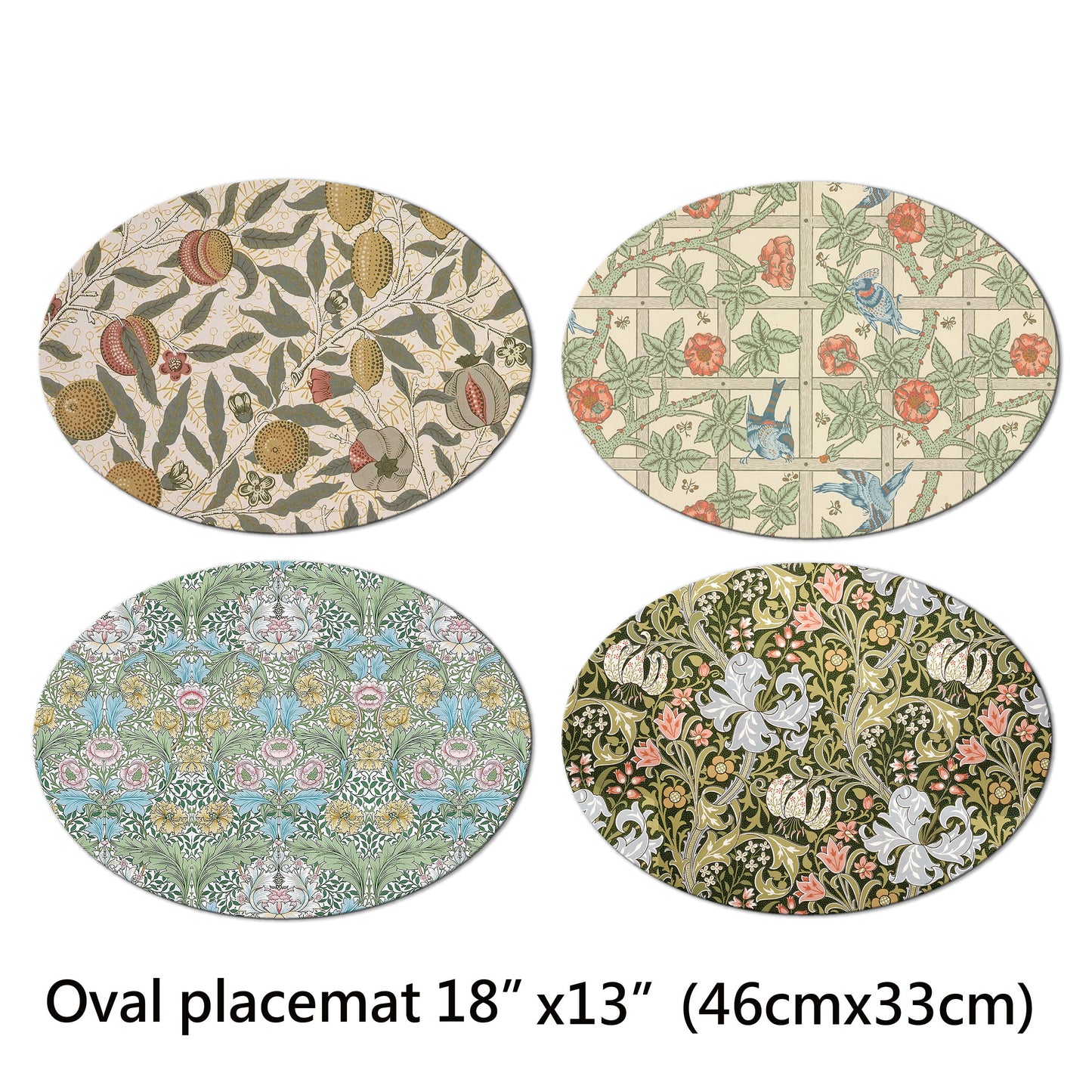 William Morris Art Placemat Set of 2 Wipe Clean Waterproof Slip Resistant