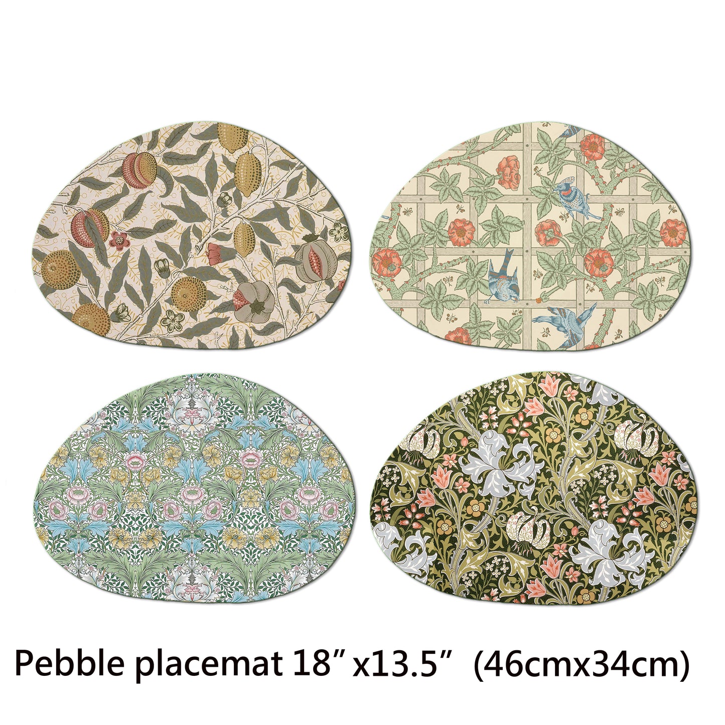 William Morris Art Placemat Set of 2 Wipe Clean Waterproof Slip Resistant