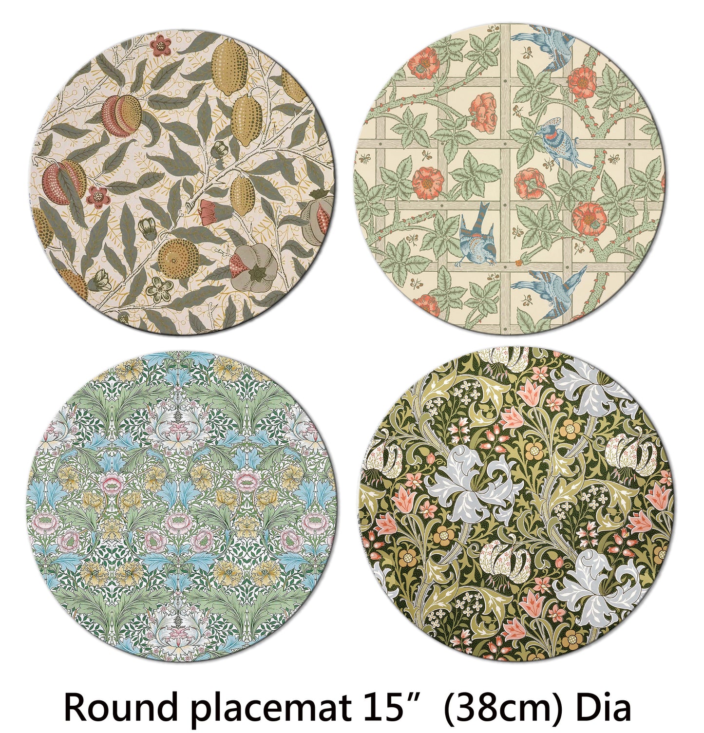 William Morris Art Placemat Set of 2 Wipe Clean Waterproof Slip Resistant