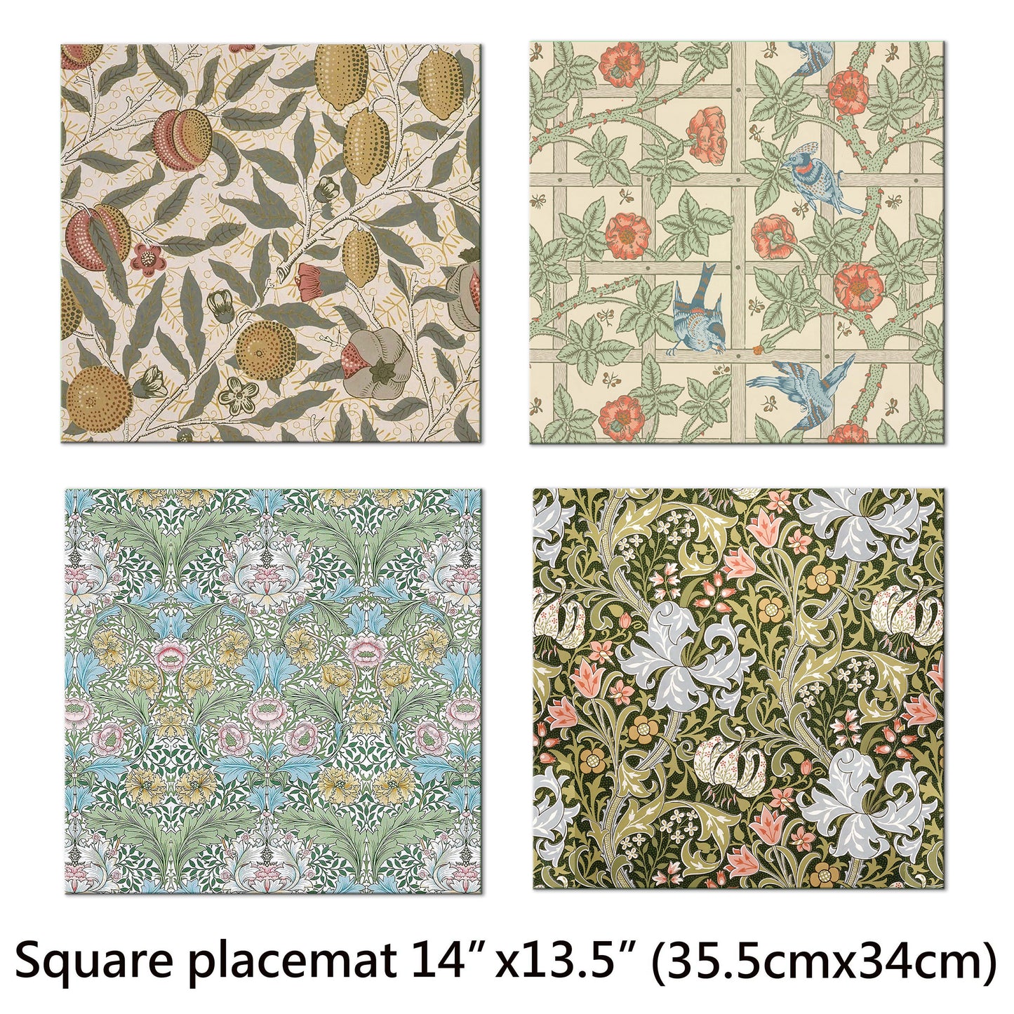 William Morris Art Placemat Set of 2 Wipe Clean Waterproof Slip Resistant