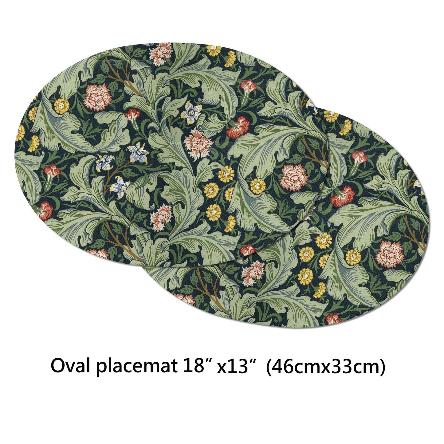 William Morris Leicester Placemat For Round Table Tactile Basket Texture Hemmed Edges Waterproof Non Slip, Sturdy, Flexible.