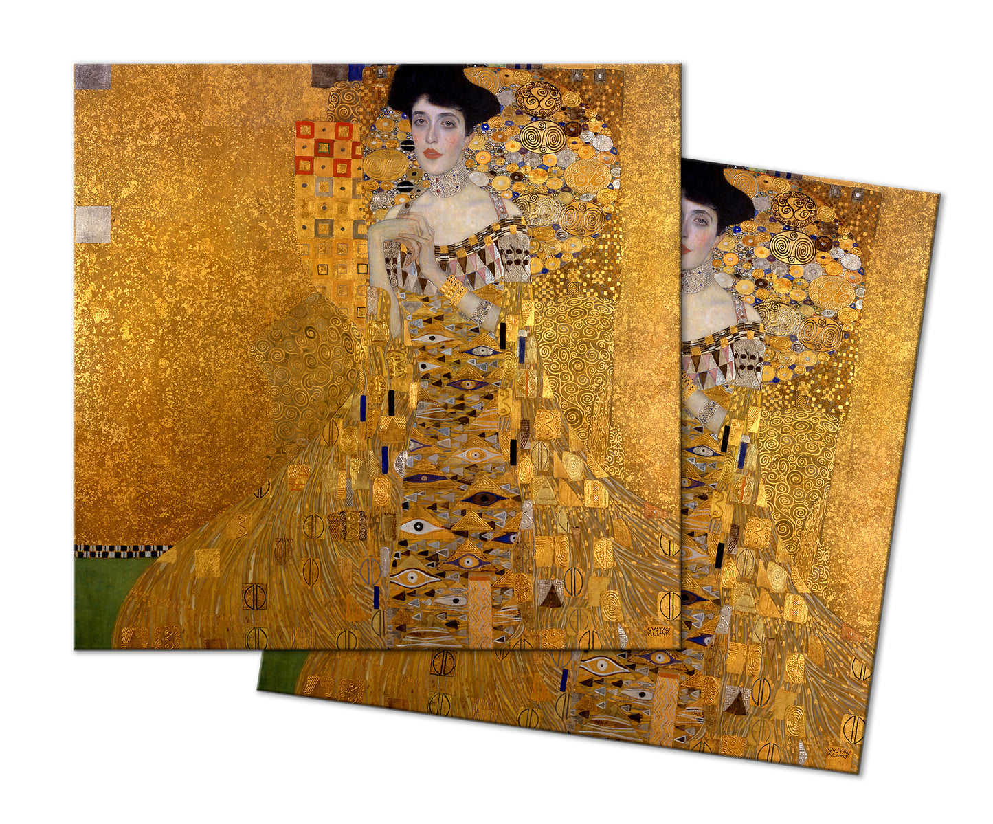 Gustav Klimt Adele Bloch Bauer Placemat With Tactile Basket Texture On Top Turned Edge