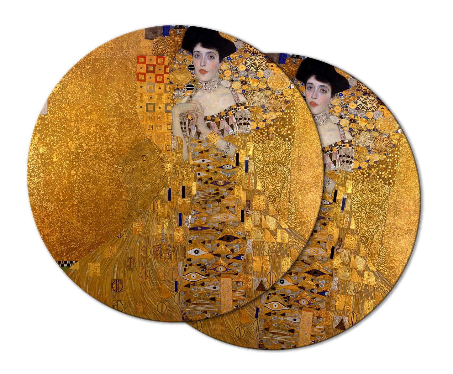 Gustav Klimt Adele Bloch Bauer Placemat With Tactile Basket Texture On Top Turned Edge