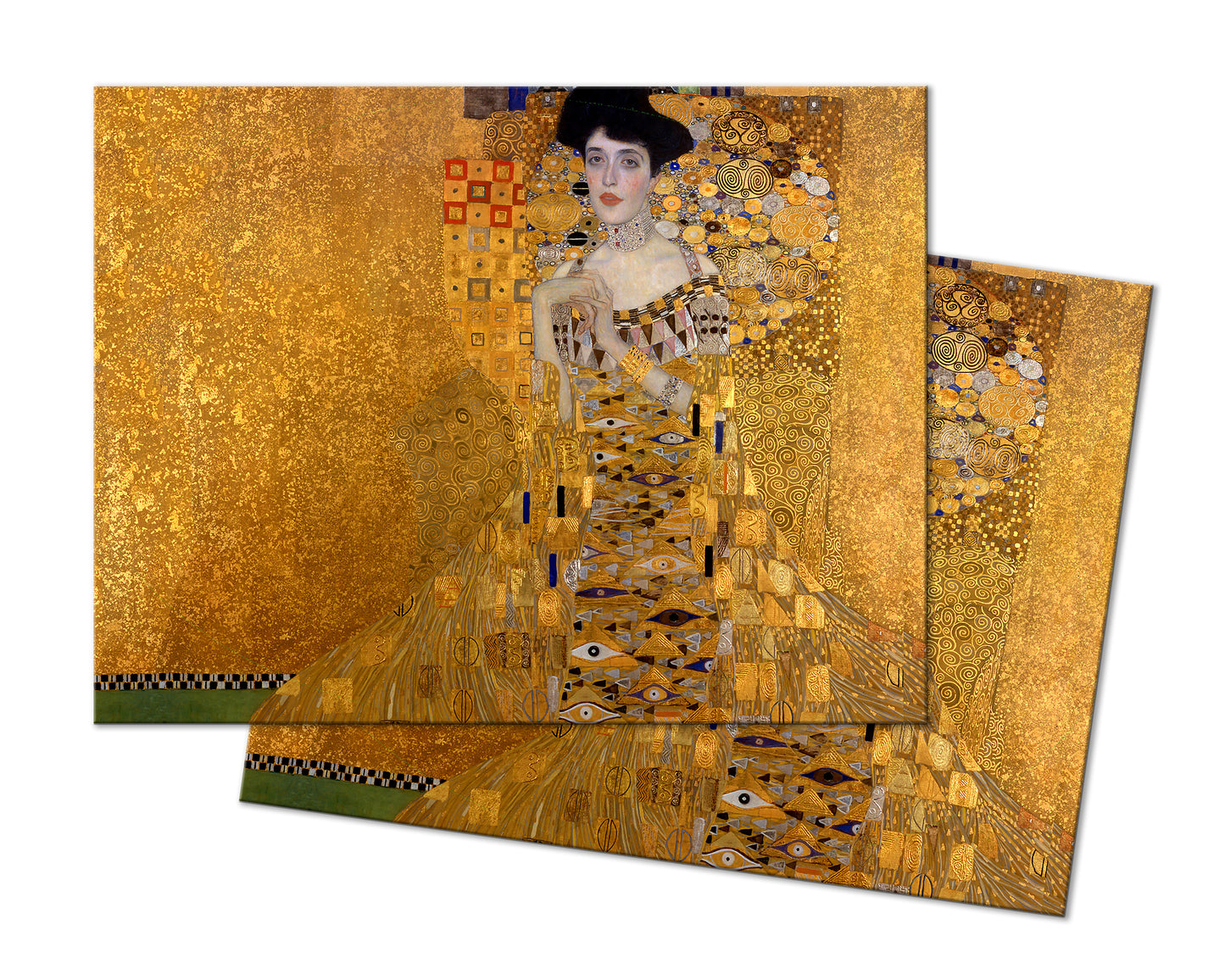 Gustav Klimt Adele Bloch Bauer Placemat With Tactile Basket Texture On Top Turned Edge