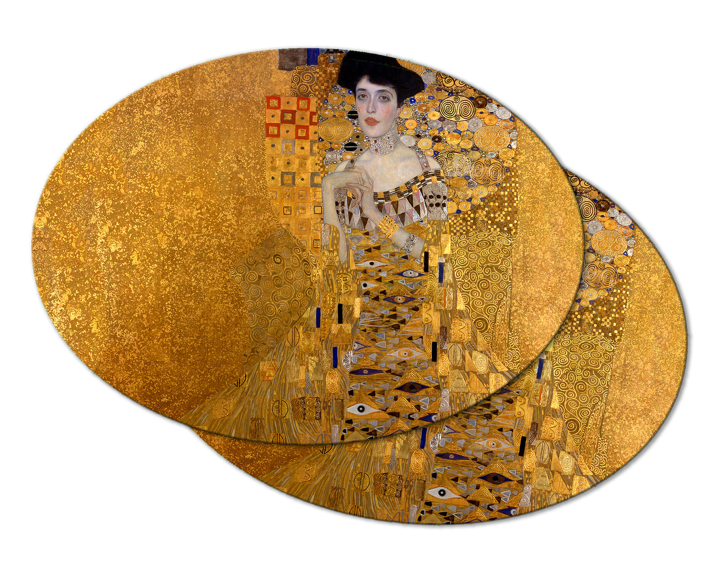 Gustav Klimt Adele Bloch Bauer Placemat With Tactile Basket Texture On Top Turned Edge