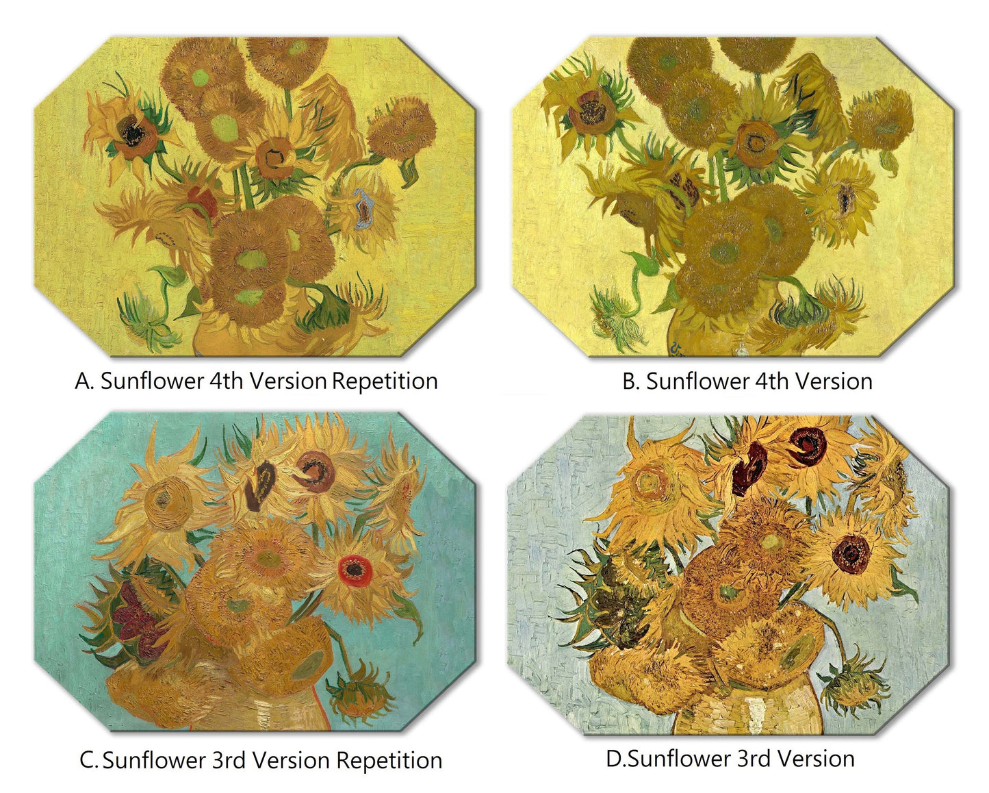 Van Gogh Sunflower Placemats For Round Tables Tactile Basket Textured Turned Hem Edge , Waterproof Sturdy, Flexible.