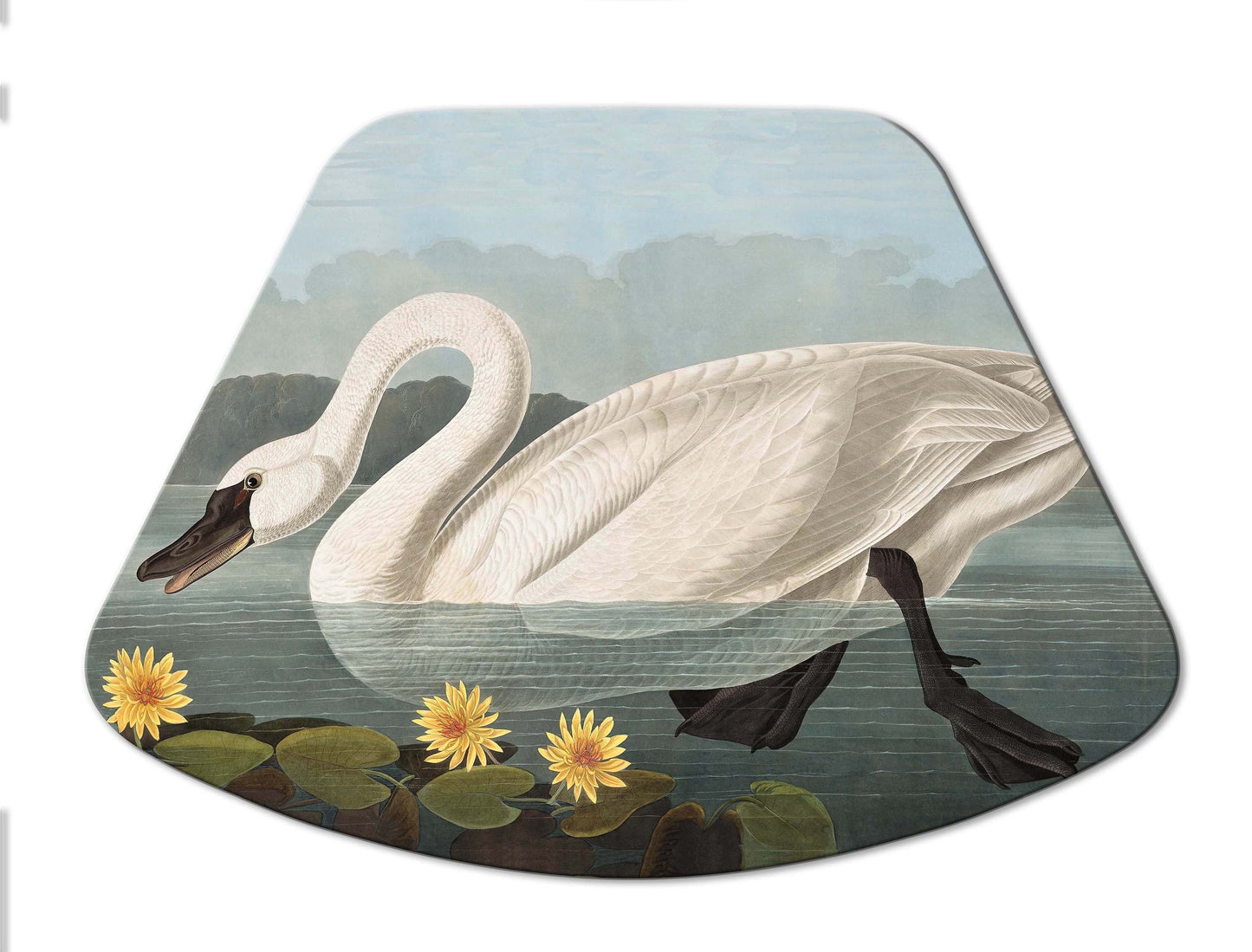 Audubon Bird Placemats For Round Tables Tactile Basket Texture Turned Hem Edges , Waterproof Non Slip Wipe Clean