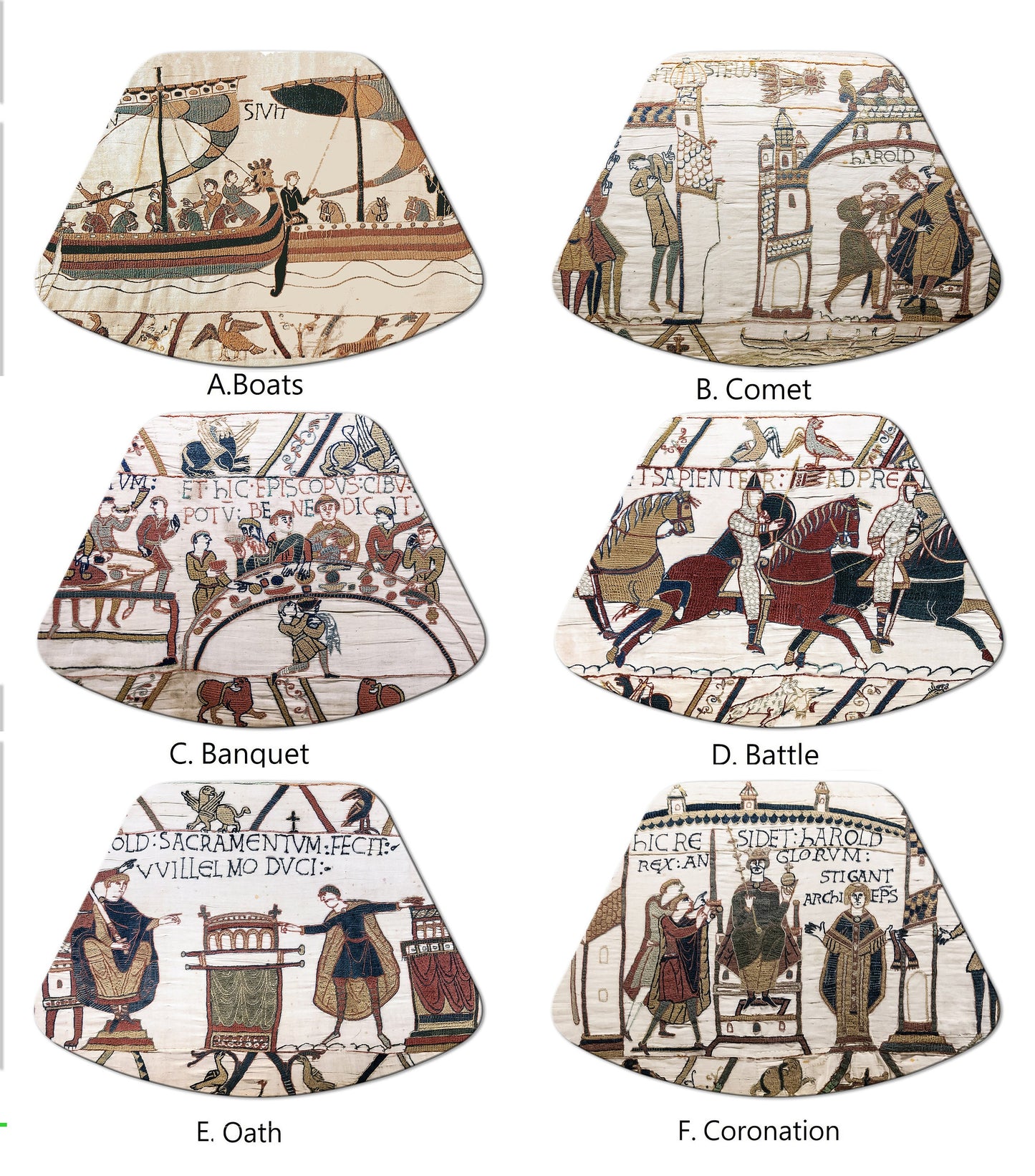 Bayeux Tapestry Placemats  Tactile Basket texture Hemmed Edge Non Slip  Waterproof Sturdy, Flexible.