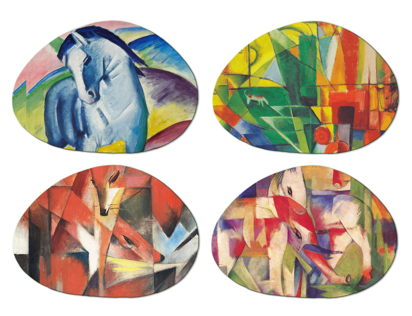 Franz Marc Placemats for Round Tables Tactile Basket texture Hemmed Edge , Waterproof Non- Slip Sturdy, Flexible.