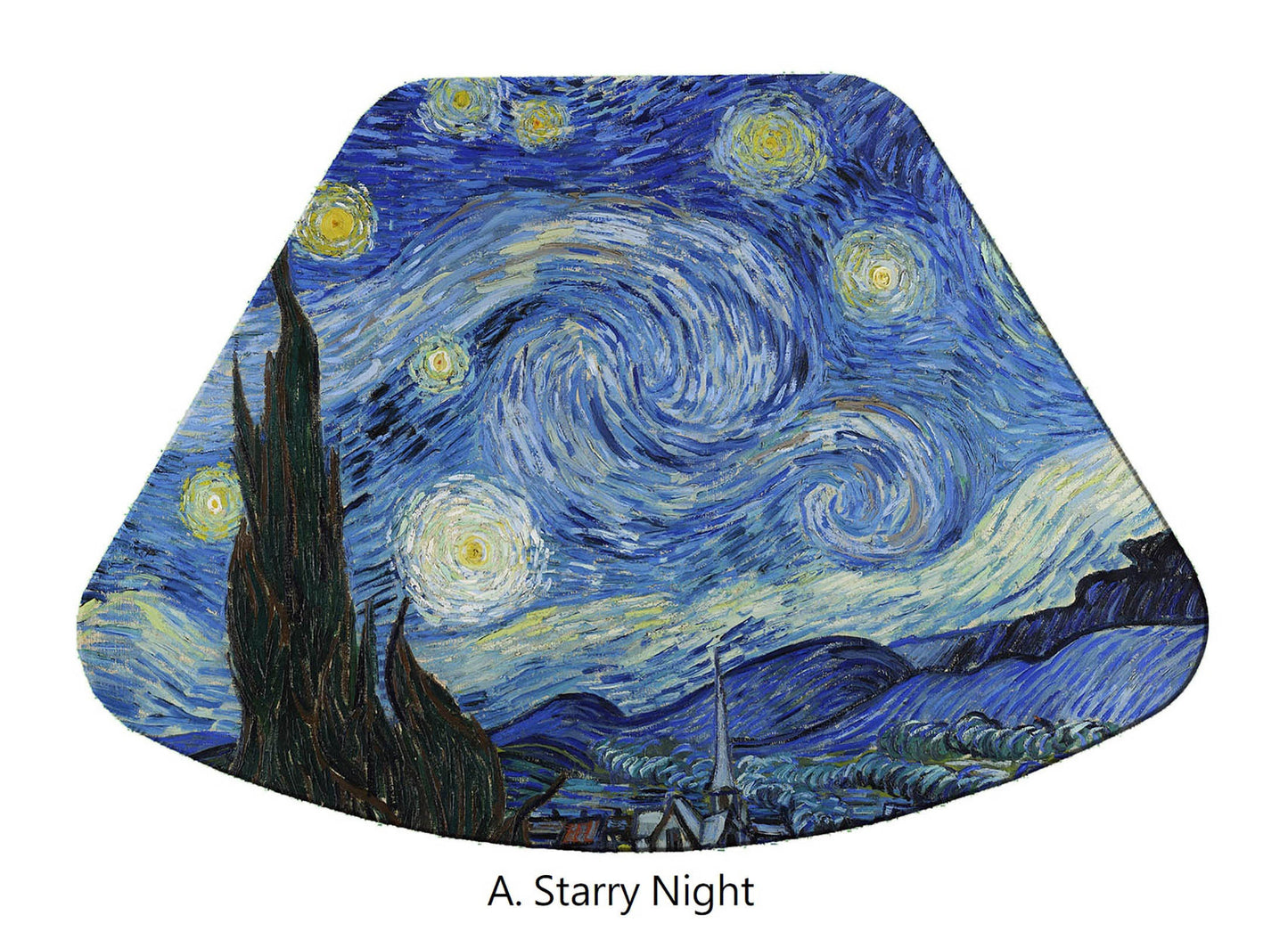 Van Gogh Wedge Placemats For Round Tables Tactile Basket Texture Hemmed Edge , Waterproof Sturdy, Flexible.