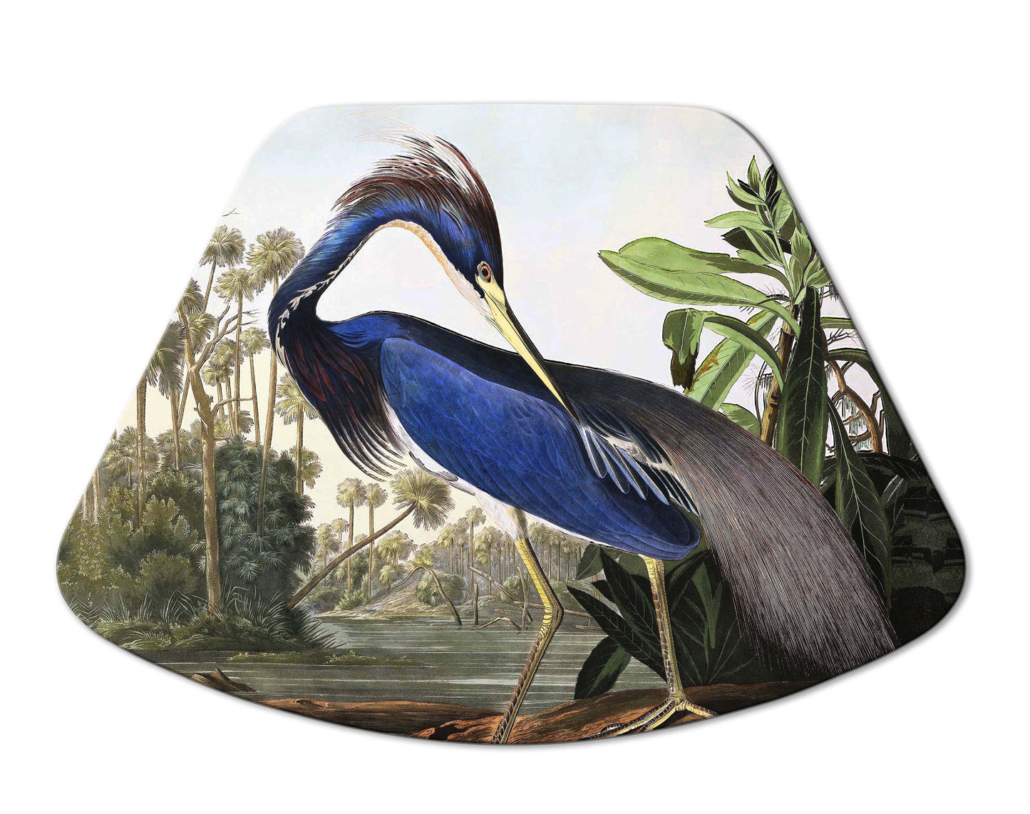Audubon Bird Placemats For Round Tables Tactile Basket Texture Turned Hem Edges , Waterproof Non Slip Wipe Clean