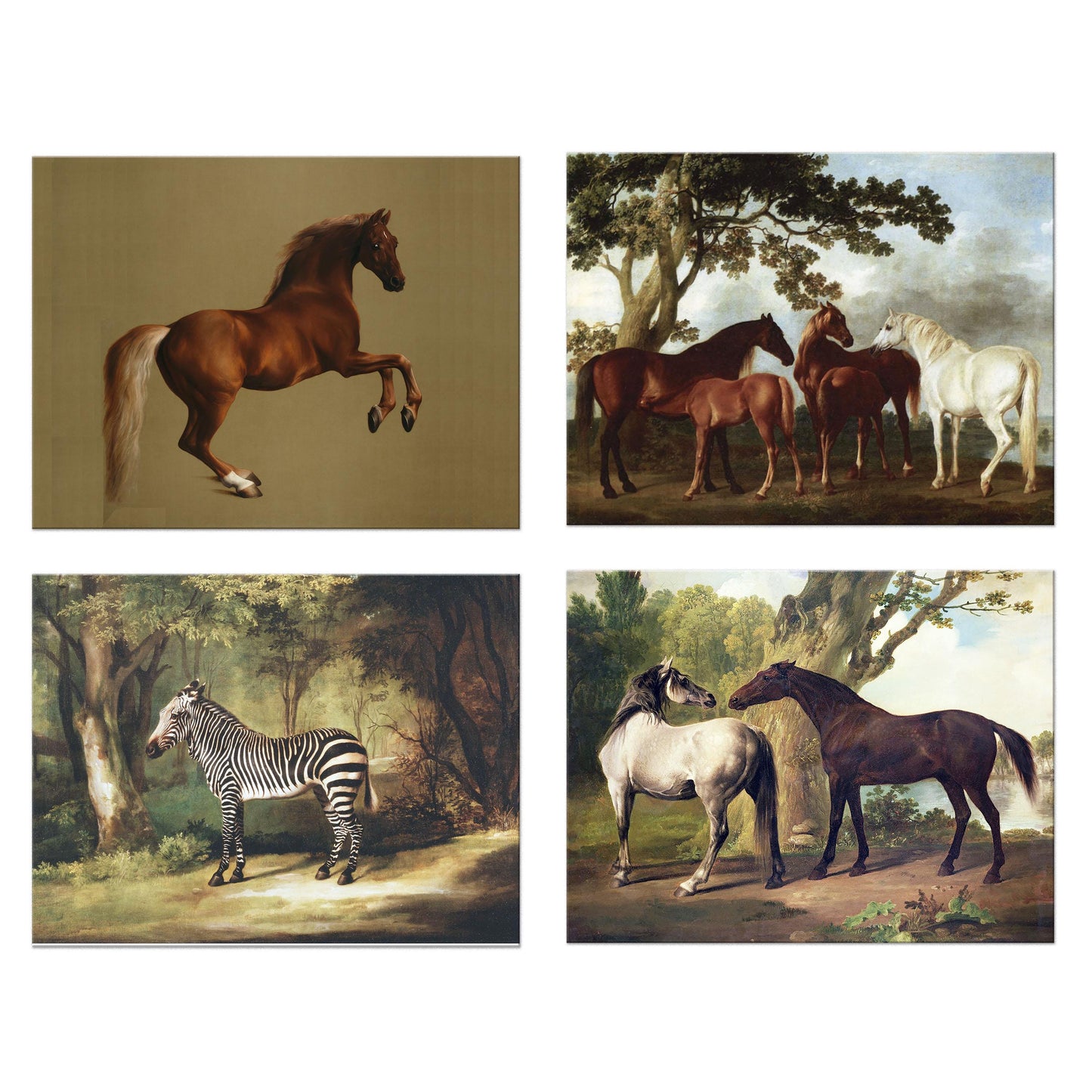 Horse Placemats  George Stubbs Paintings For Round Tables Tactile Basketweave Texture Hemmed Edge , Waterproof Non Slip Wipe Clean