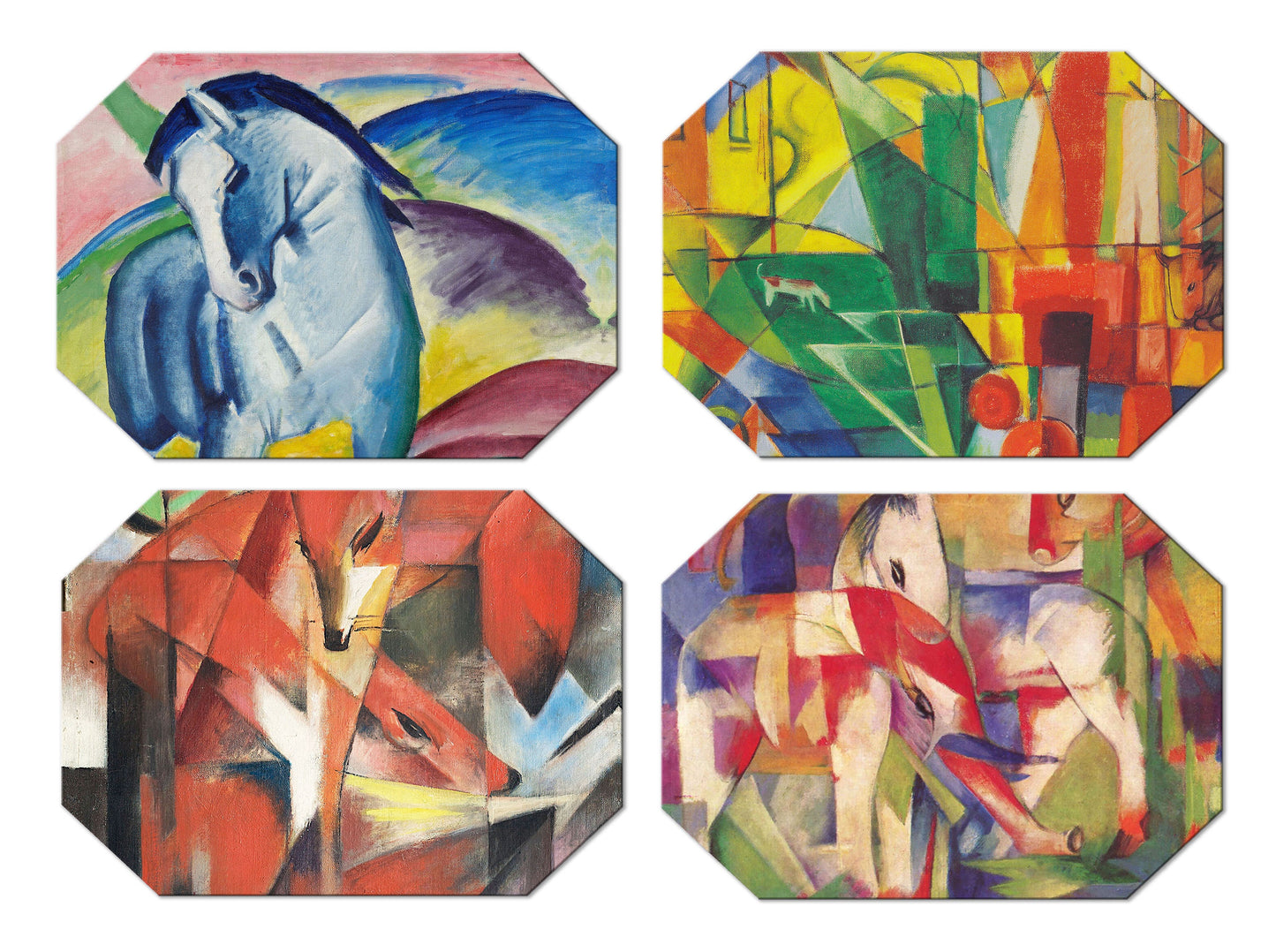 Franz Marc Placemats for Round Tables Tactile Basket texture Hemmed Edge , Waterproof Non- Slip Sturdy, Flexible.