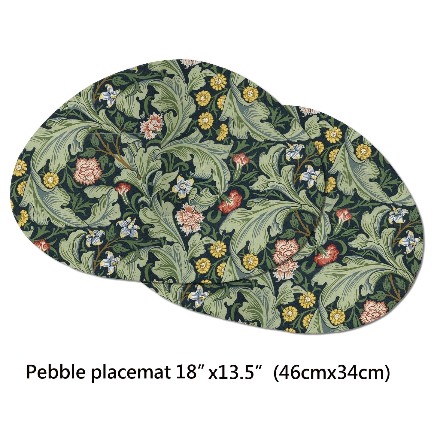 William Morris Leicester Placemat For Round Table Tactile Basket Texture Hemmed Edges Waterproof Non Slip, Sturdy, Flexible.