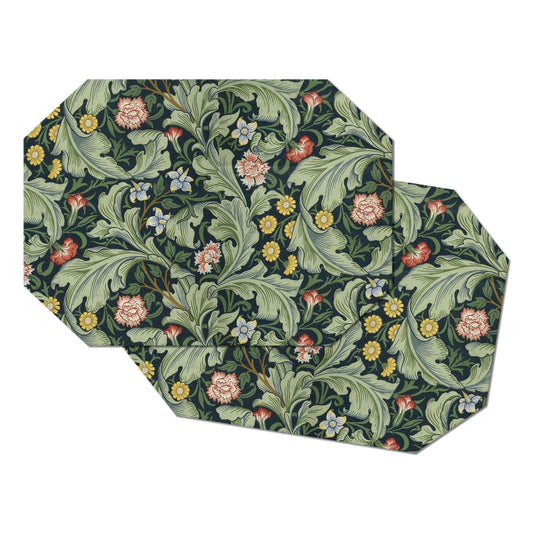 William Morris Leicester Placemat For Round Table Tactile Basket Texture Hemmed Edges Waterproof Non Slip, Sturdy, Flexible.