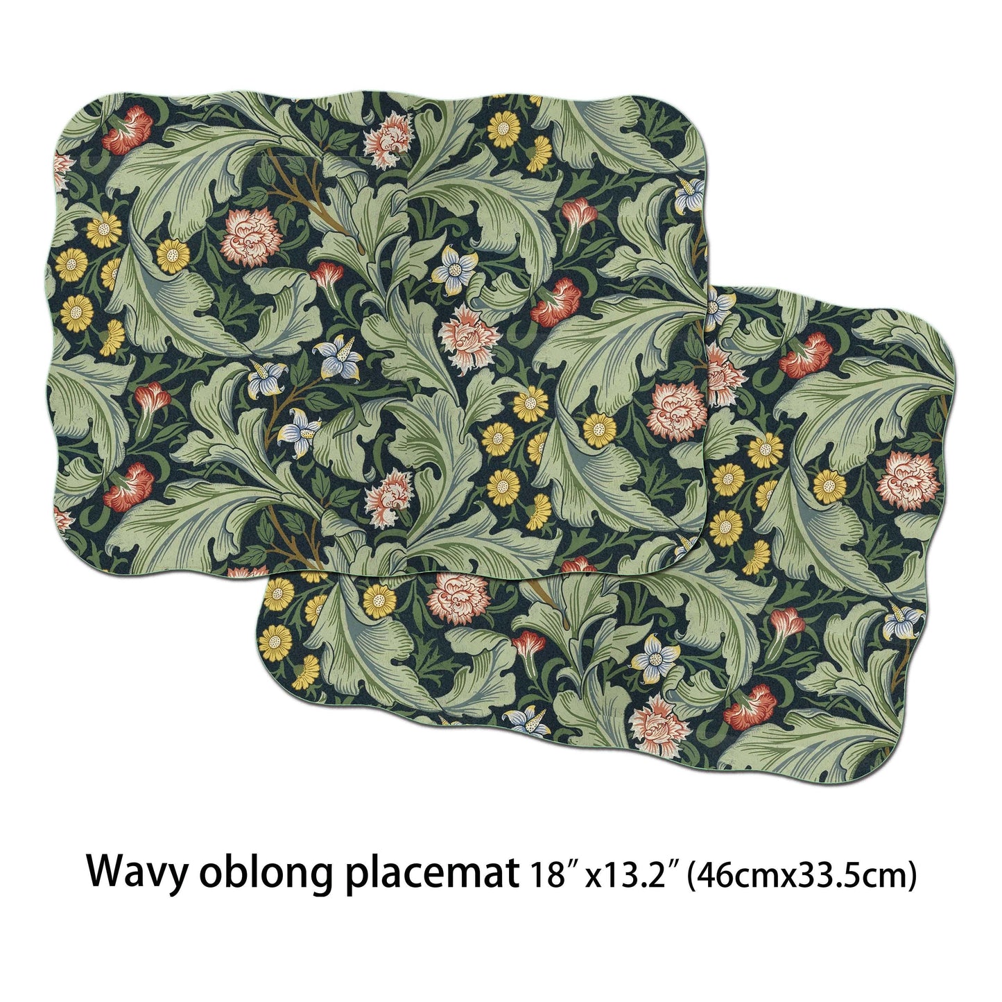 William Morris Leicester Placemat For Round Table Tactile Basket Texture Hemmed Edges Waterproof Non Slip, Sturdy, Flexible.