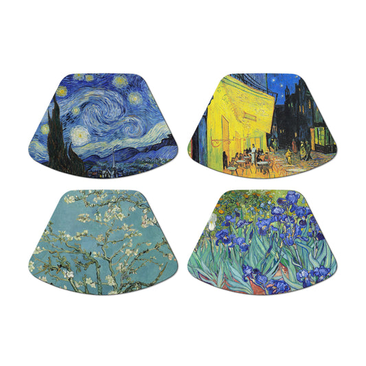 Van Gogh Wedge Placemats For Round Tables Tactile Basket Texture Hemmed Edge , Waterproof Sturdy, Flexible.