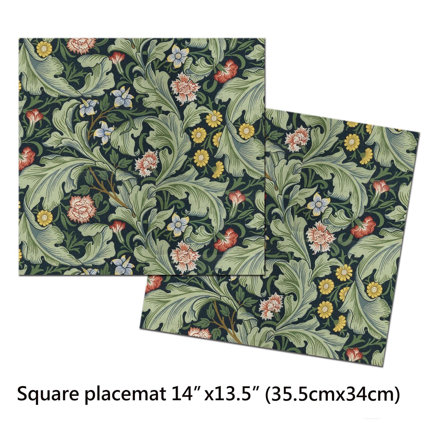 William Morris Leicester Placemat For Round Table Tactile Basket Texture Hemmed Edges Waterproof Non Slip, Sturdy, Flexible.