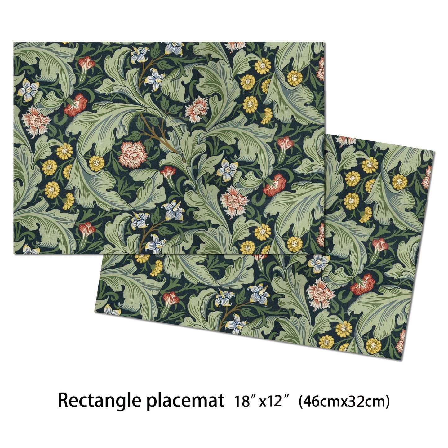 William Morris Leicester Placemat For Round Table Tactile Basket Texture Hemmed Edges Waterproof Non Slip, Sturdy, Flexible.