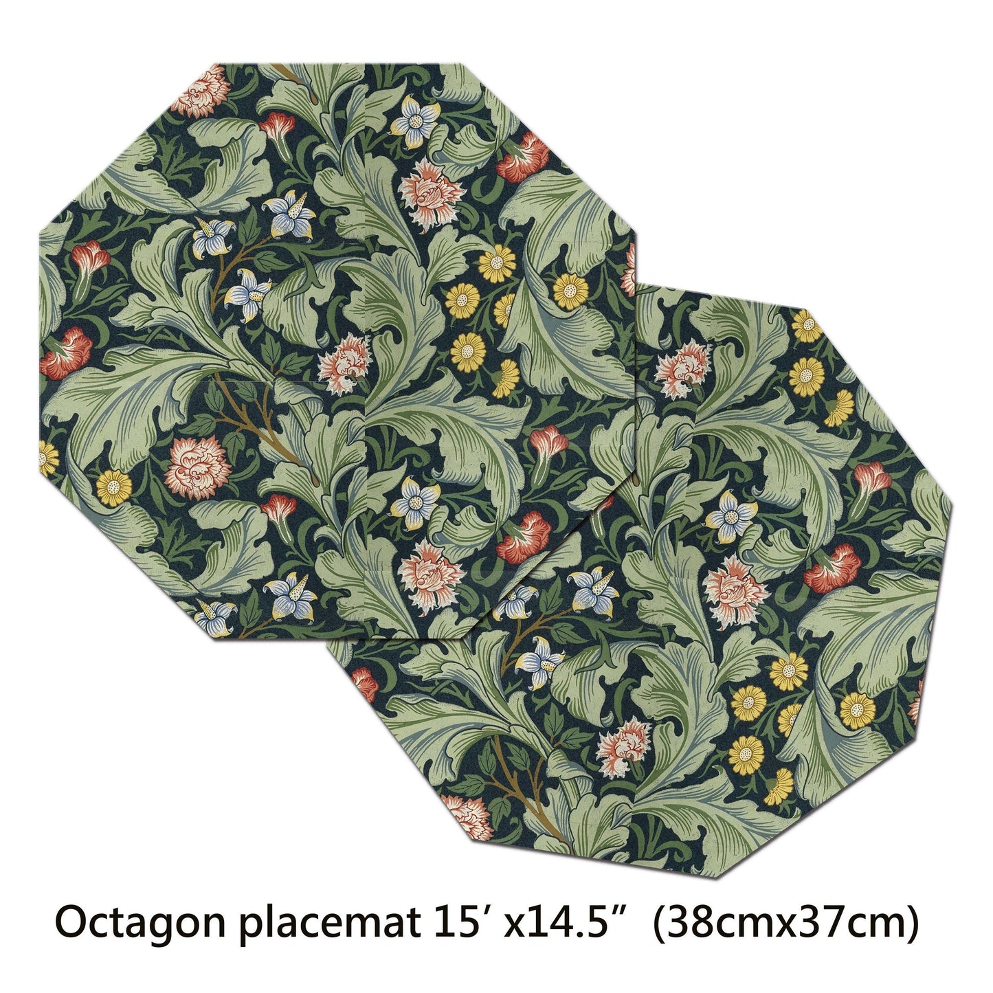 William Morris Leicester Placemat For Round Table Tactile Basket Texture Hemmed Edges Waterproof Non Slip, Sturdy, Flexible.