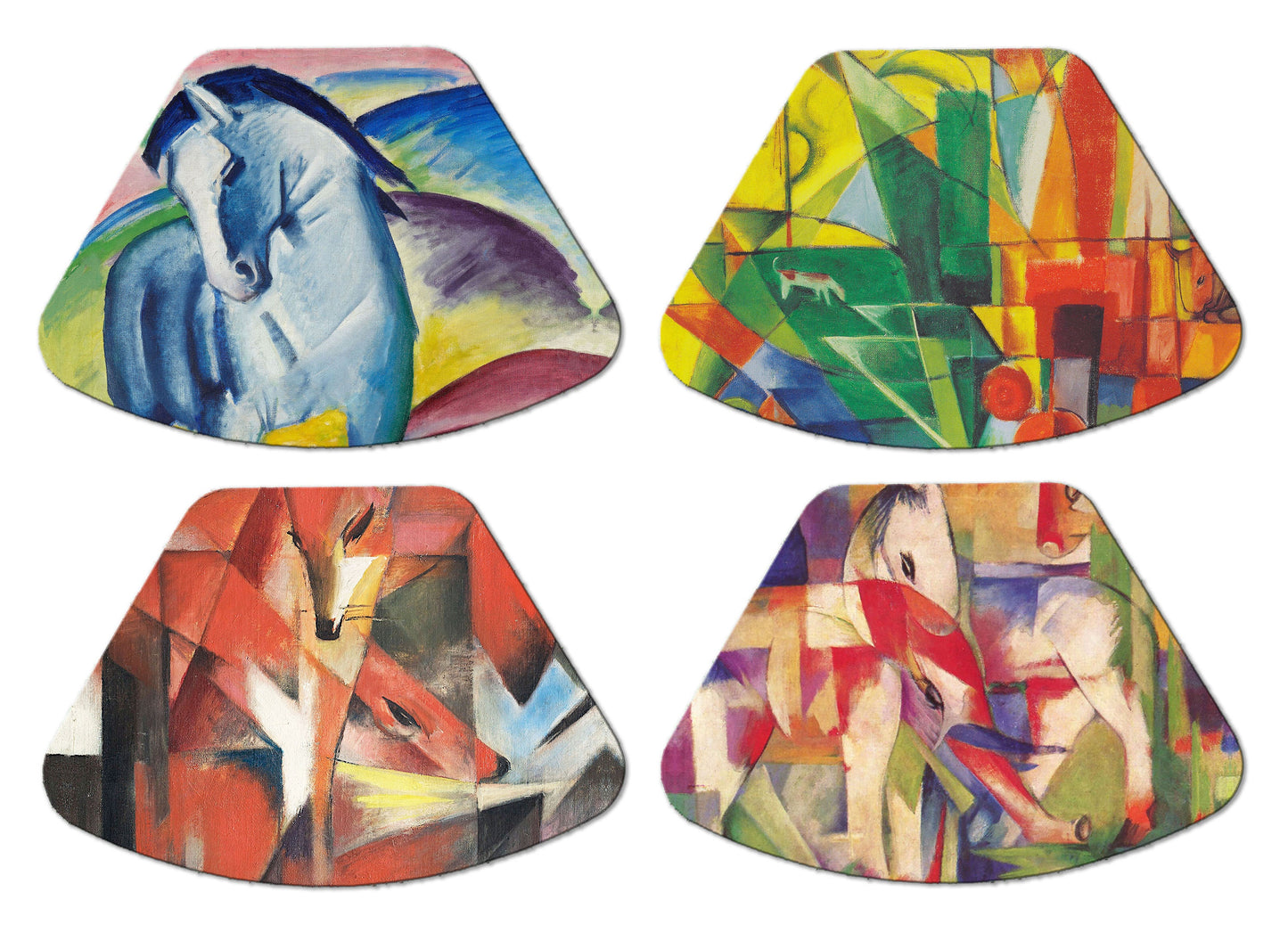 Franz Marc Placemats for Round Tables Tactile Basket texture Hemmed Edge , Waterproof Non- Slip Sturdy, Flexible.