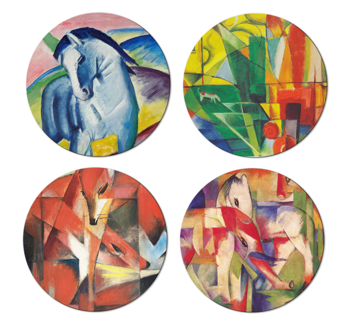 Franz Marc Placemats for Round Tables Tactile Basket texture Hemmed Edge , Waterproof Non- Slip Sturdy, Flexible.