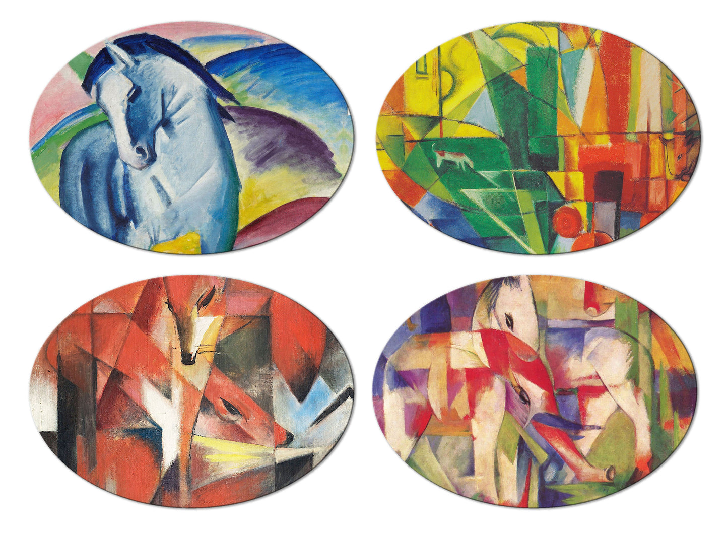 Franz Marc Placemats for Round Tables Tactile Basket texture Hemmed Edge , Waterproof Non- Slip Sturdy, Flexible.