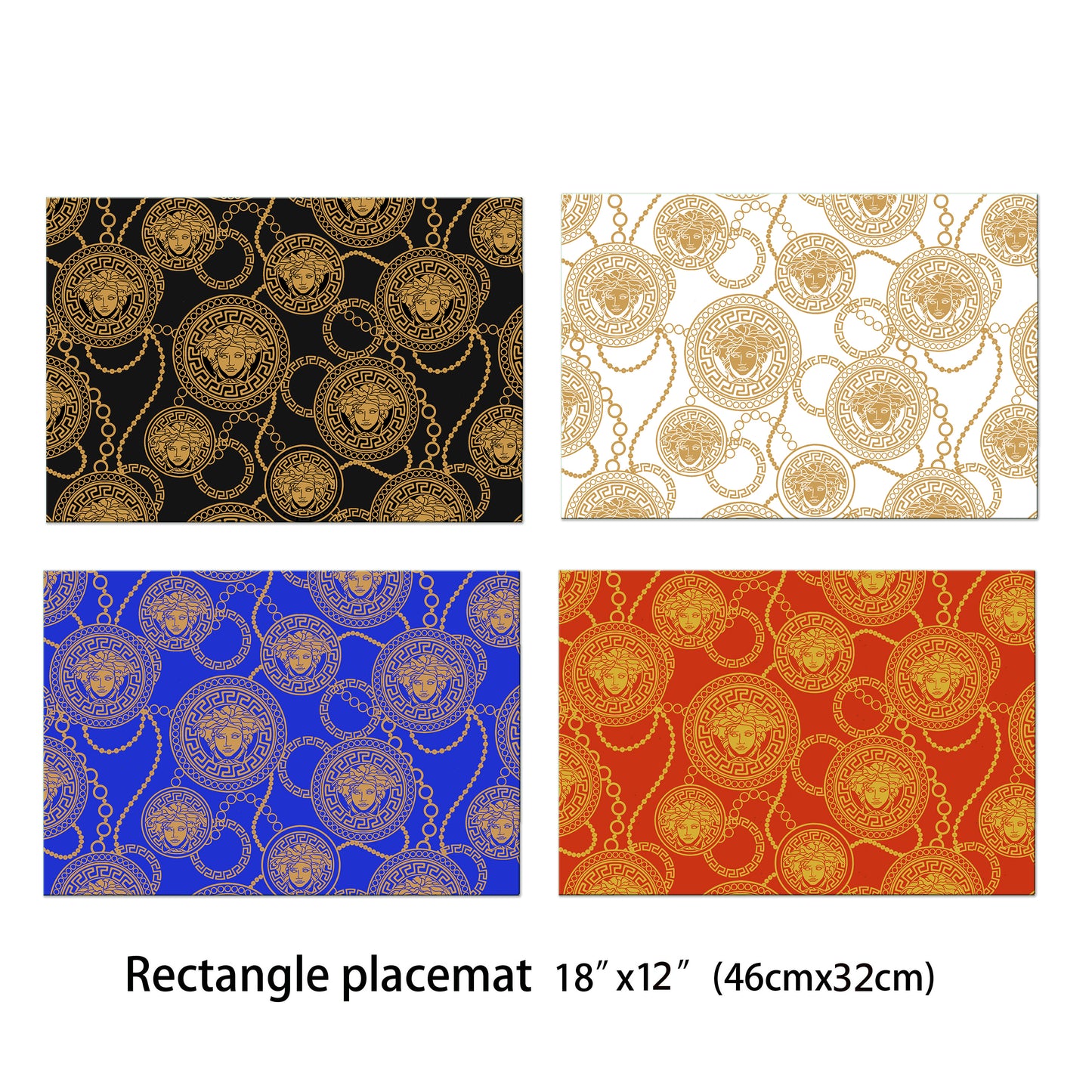 Medusa Placemats Set of 2  in Various Shapes and Colors