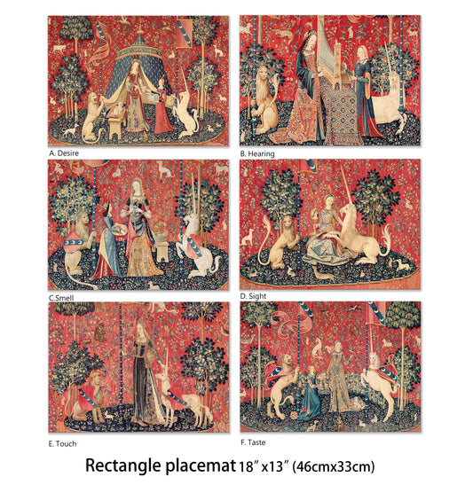 The lady and the Unicorn placemats set of 2